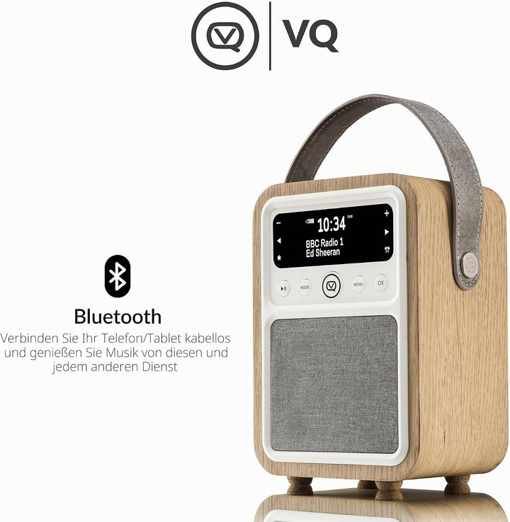 VQ VQ-MONTY-OK Monty Radio w/Bluetooth Eiche Wooden Eiche, Wooden Eiche