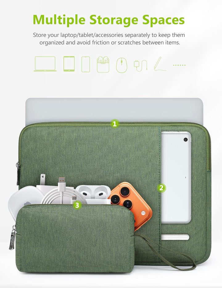HYZUO 14-15 Zoll Laptop Tasche Set für MacBook Air 15 M4 M3 M2, MacBook Pro 15, 15" Surface Laptop,