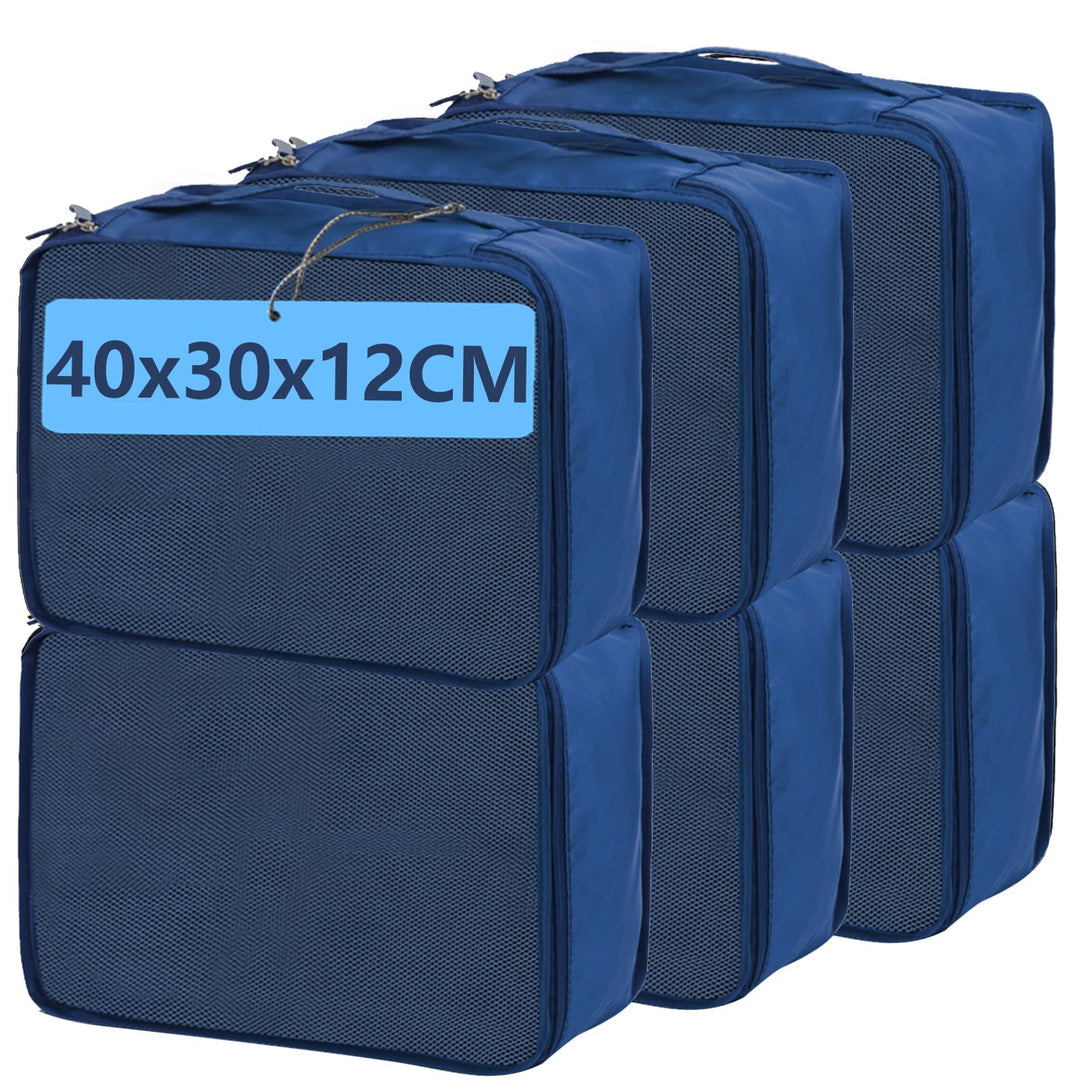 Grosse Packwürfel, 6 Stück, 40 x 30 x 12 cm, gleiche Grösse, Koffer-Organizer, 6 Stück, Reisetaschen