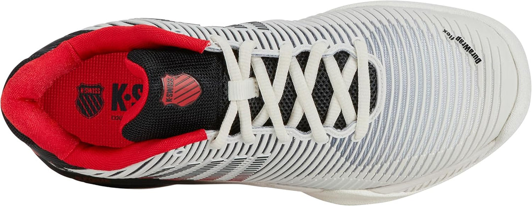 K-Swiss Herren Hypercourt Express 2 Carpet Tennis Shoe, Bright White Stretch Limo High Risk Red