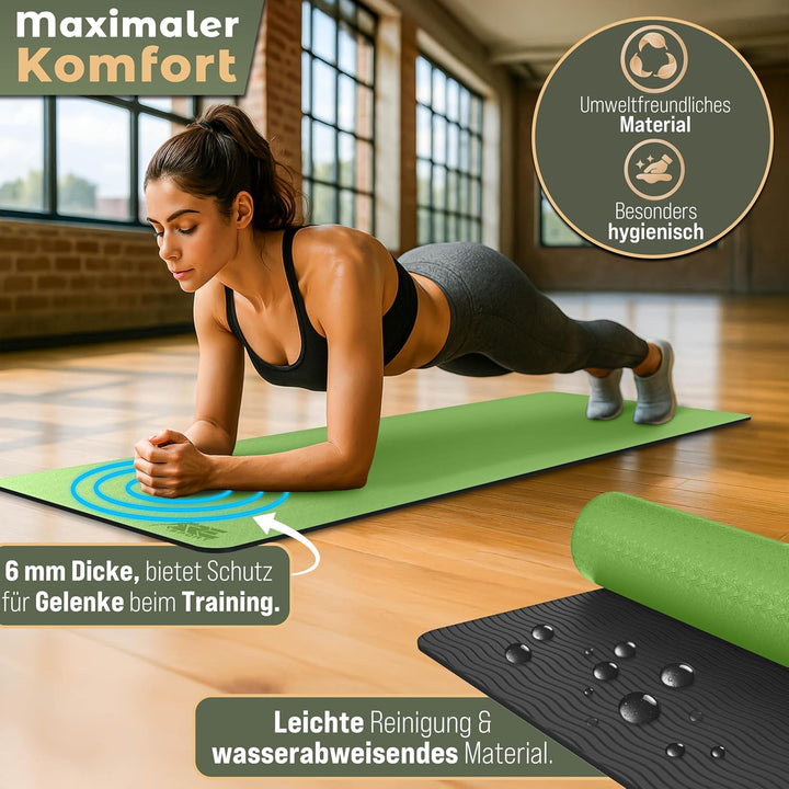 RE:SPORT Yogamatte Phthalatfrei | Gymnastikmatte rutschfest | Fitnessmatte schadstofffrei | Training