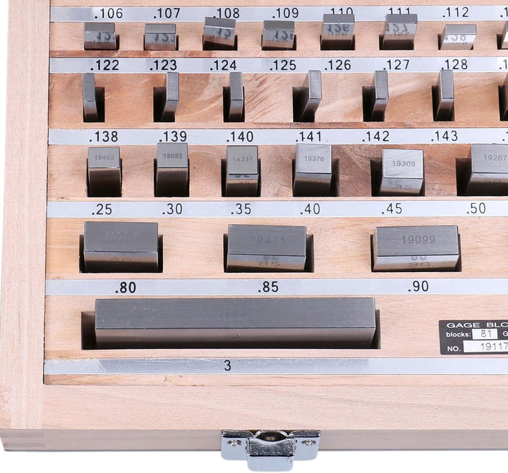Accusize P900-S581 Stahl-Messblock-Set, Güteklasse B, 81-teilig, Klasse B