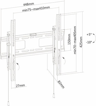 PureMounts PM-BTL400 Wandhalterung für TV Geräte mit 81-140 cm (32-55 Zoll), VESA: 200x200 bis 400x4