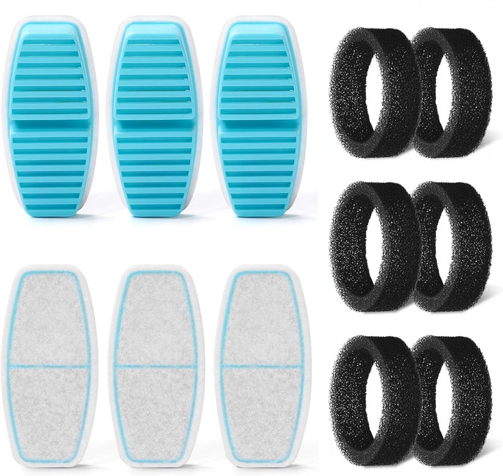 S7-6PCS FOFNON 12 Filter für Katzenbrunnen, 6 Stück Filter + 6 Stück Schaumstofffilter für Katzentri