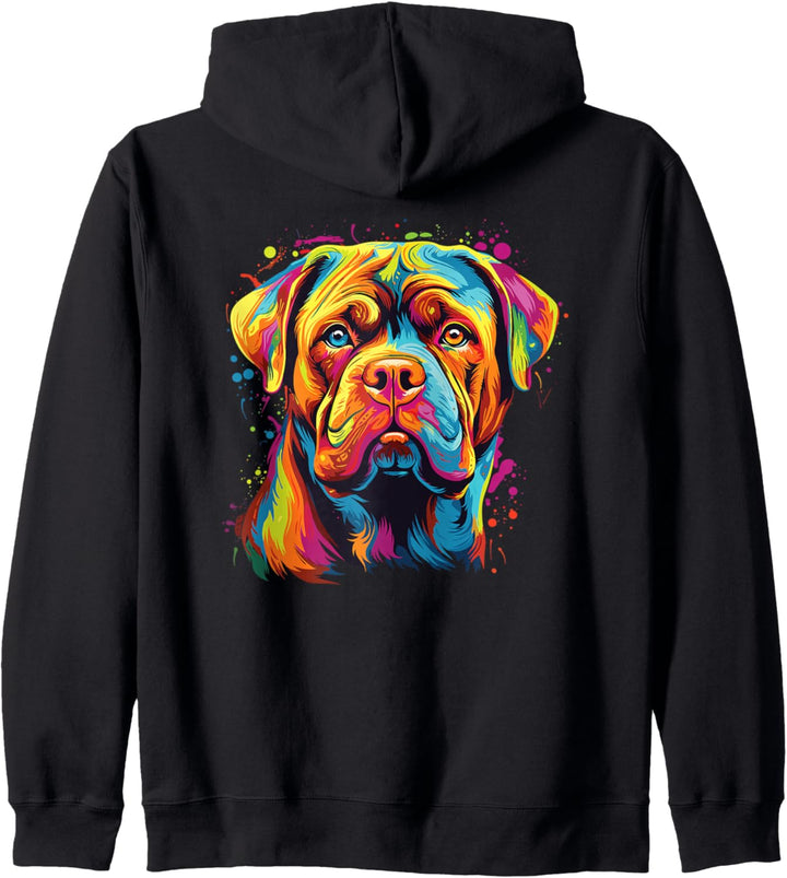 Wasserfarben Farbenfroher Bordeauxdogge Hunde Kapuzenjacke