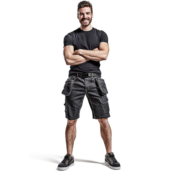 Blaklader 19921141 Handwerker-Shorts aus Stretch Cordura Denim, schwarz, Grösse: C52, 52