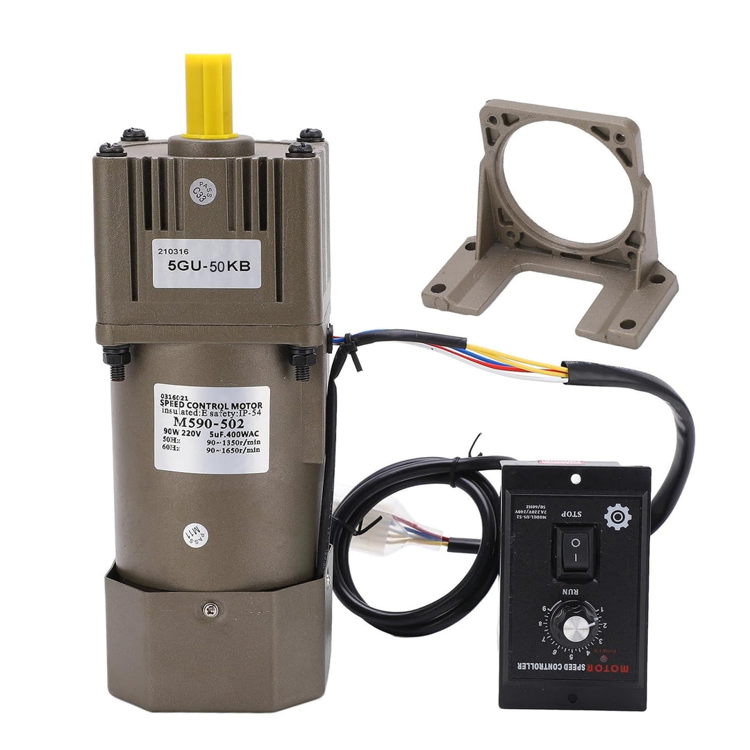 AC 220V 90W Motor mit einstellbarer Drehzahl Stufenlos regelbarer Frequenzumrichtermotor mit Getrieb