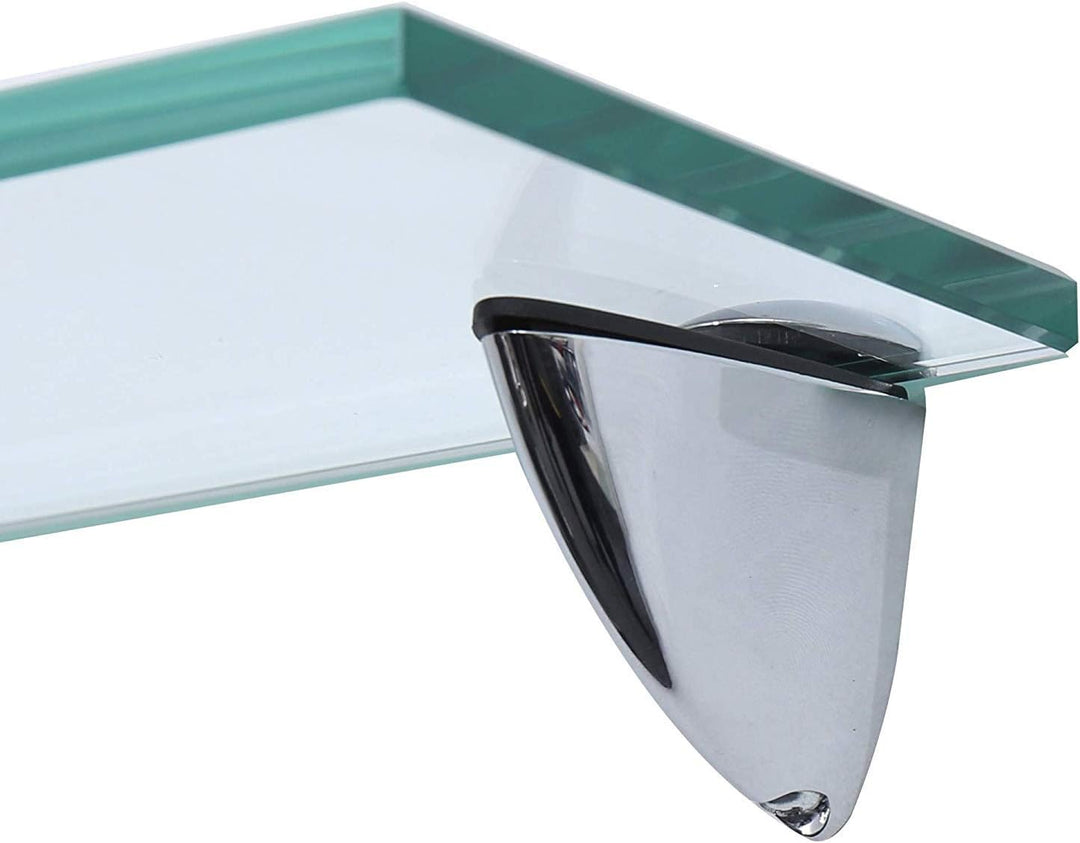 Rapid Teck Glas Wandregal Michglas Weiss Matt 80cm x 10cm - Glasregal mit 8mm ESG Sicherheitsglas -