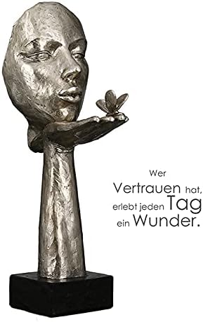 Casablanca Skulptur Figur Frau mit Schmetterling - Desire - antik-silberfarben - Höhe 34 cm - mit Sp
