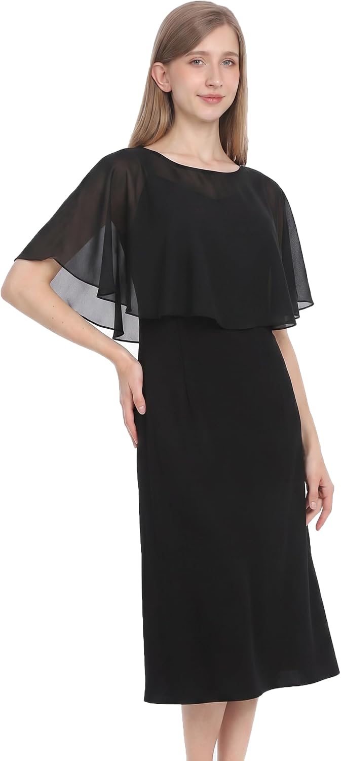 Baoqiya Umhängeschal für Damen, Schal und Wickeltuch, weicher Chiffon-Umhang für Hochzeit, Party, Ab