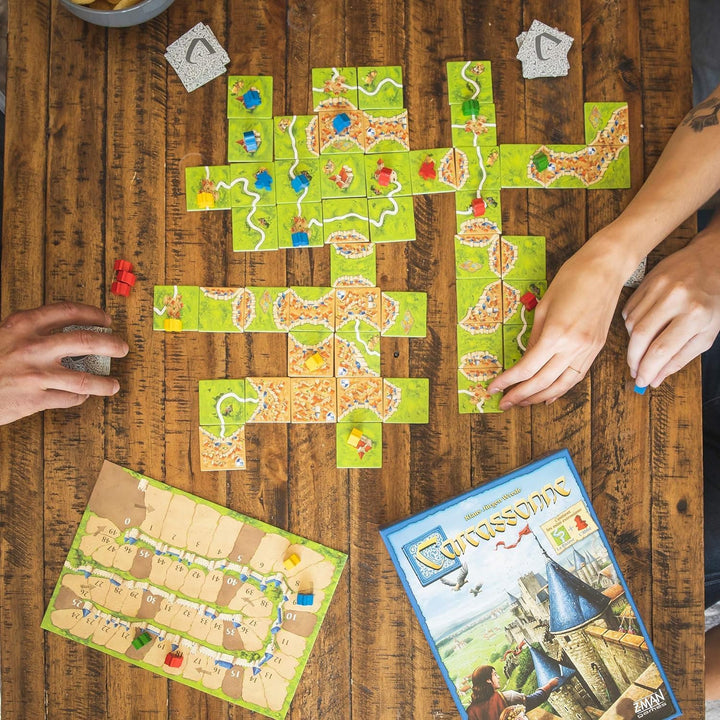 Z-Man Games , Carcassonne , Board Game , Ages 7+ , 2-5 Players , 45 Minutes Playing Time, Carcassonn