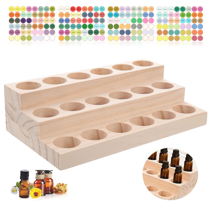 3-Lagen mit 18 Loch Hölzern für Ätherisches Öl Display Ständer, Aromatherapie Öle Organizer Ätherisc