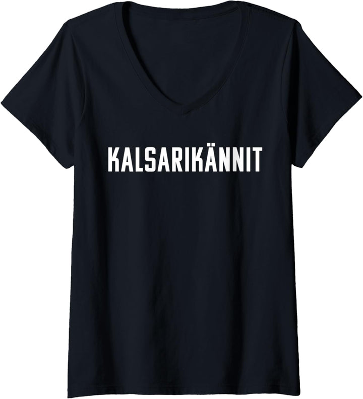 Damen Kalsarikännit: Trinken in Unterhose | Alk Geschenk | JGA Fun T-Shirt mit V-Ausschnitt
