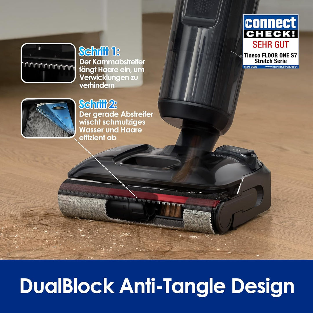 Tineco Floor ONE S7 Stretch Ultra Nass Trockensauger, 180° Lay-Flat Nasssauger, 85°C 5 Min Flashdry-