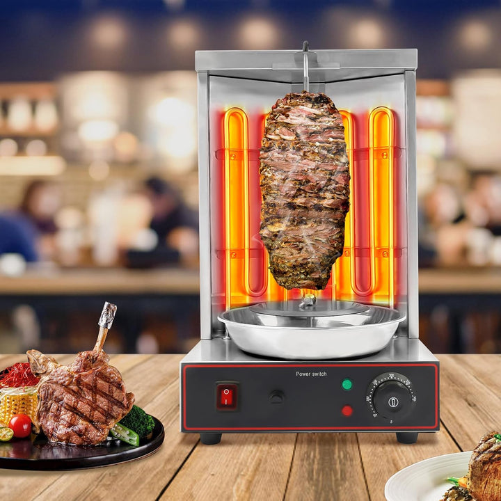 Döner Shawarma Kebab Maschine, Dönergrill Gyrosgrill mit Heizungsrohre, Elektrisch Vertikaler für Re