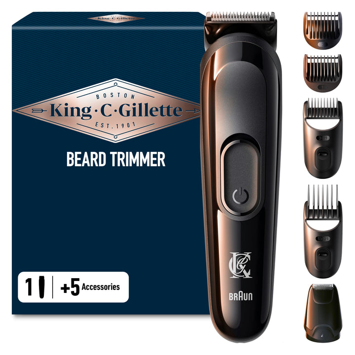 King C. Gillette Barttrimmer für Herren, kabellos, für kurze Rasur, mittel und lang, nachfüllbar