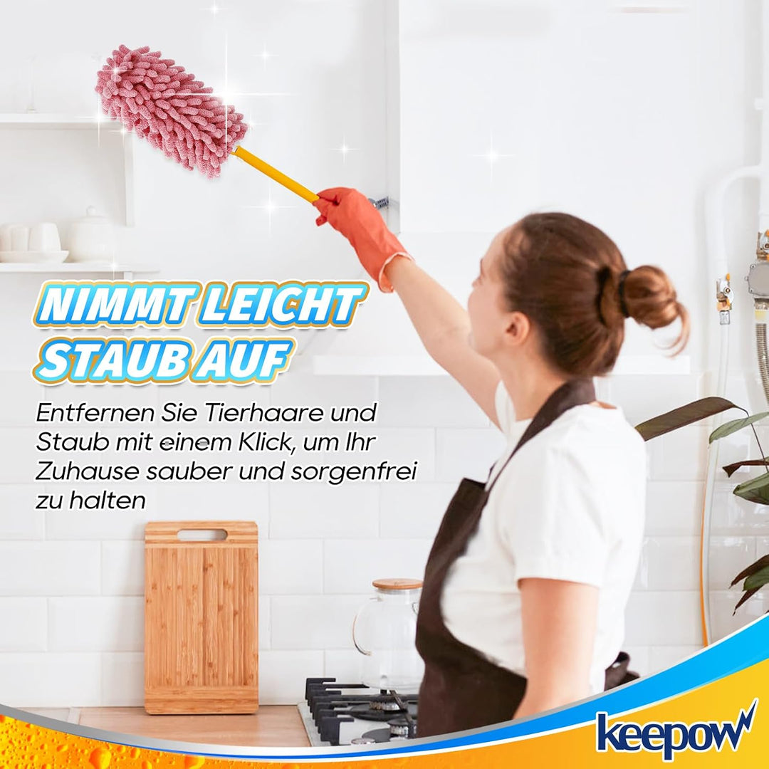 KEEPOW 8 Stück Wiederverwendbare für Swiffer Staubmagnet Nachfüllpack, Staubwedel Waschbar für Swiff