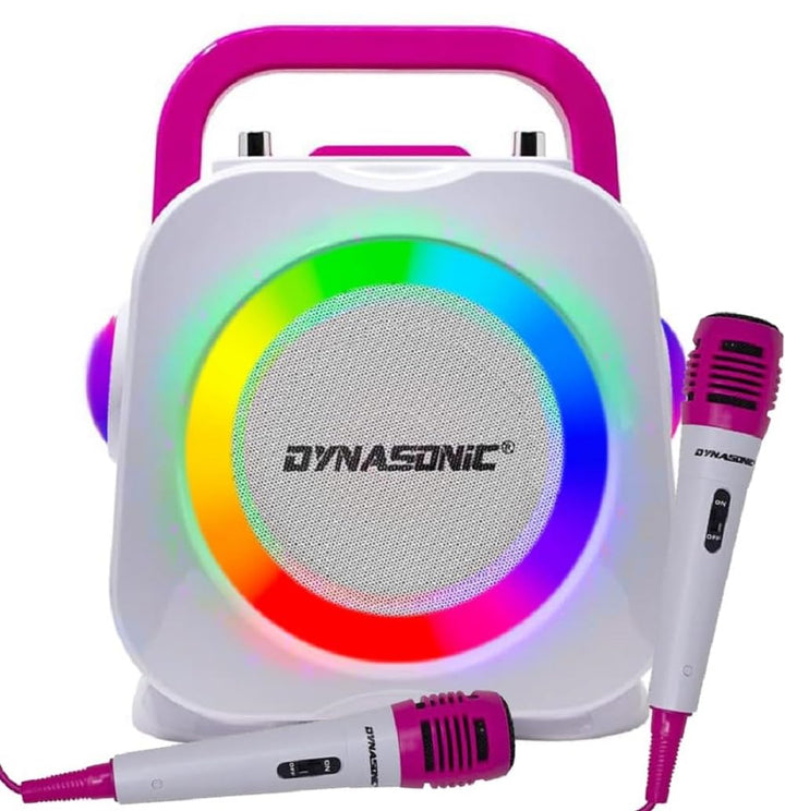 DYNASONIC Karaoke mit Mikrofon, Original Geschenke für Kinder Mädchen, Sprecher, Spielzeug Mädchen (