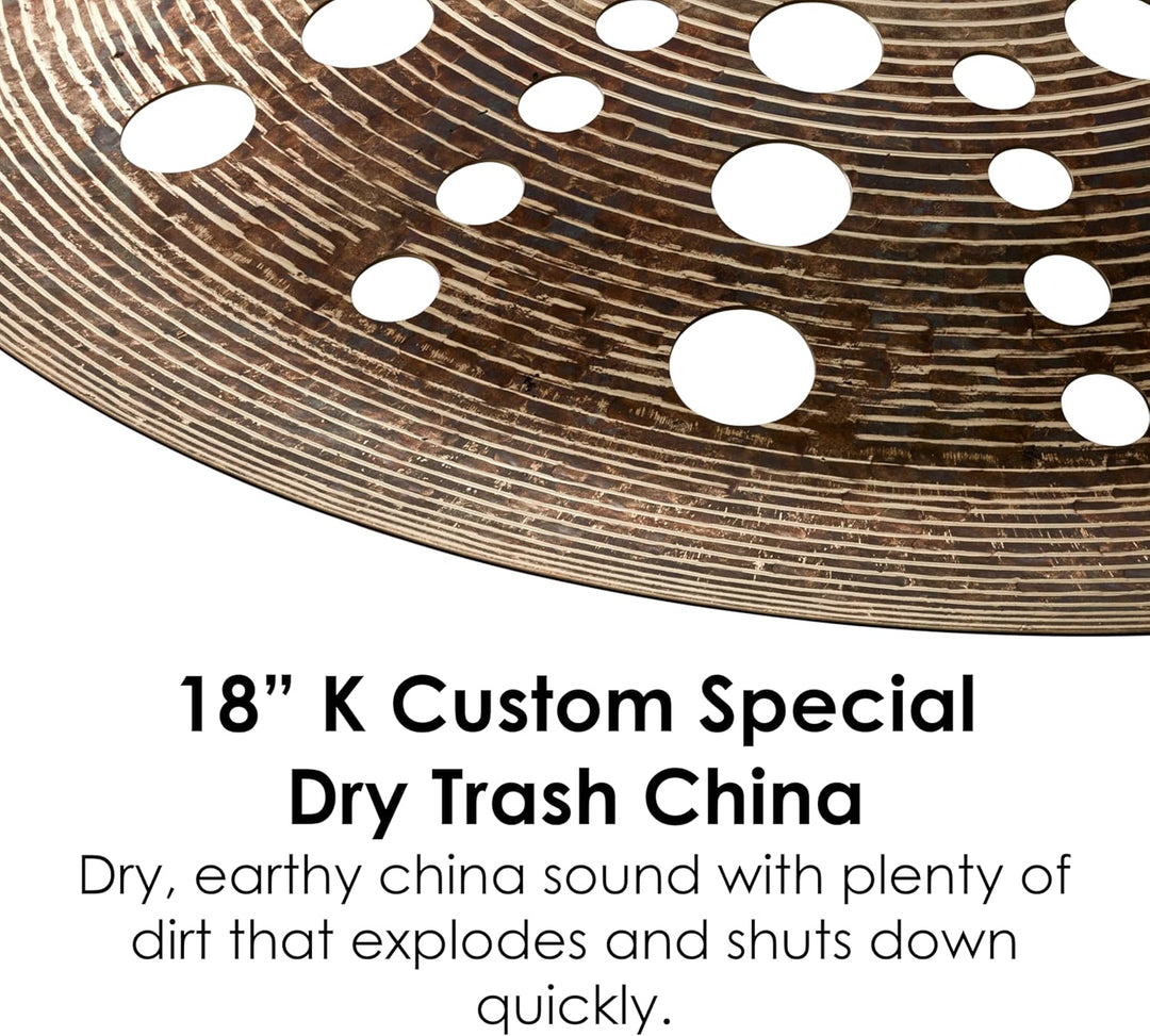 Zildjian K Custom Series - 18" Special Dry Trash China Cymbal Brown 18 Zoll, 18 Zoll