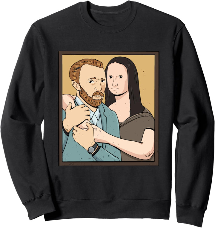 Mona Lisa und Vincent Van Gogh als Paar Design Sweatshirt