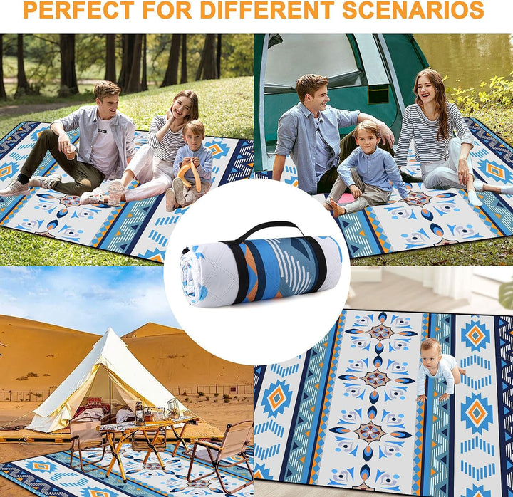 EXTSUD Outdoor Picknickdecke, 200x200cm Camping Picknick Matte Feuchtigkeit Pad Meeres-Herz Tragbare