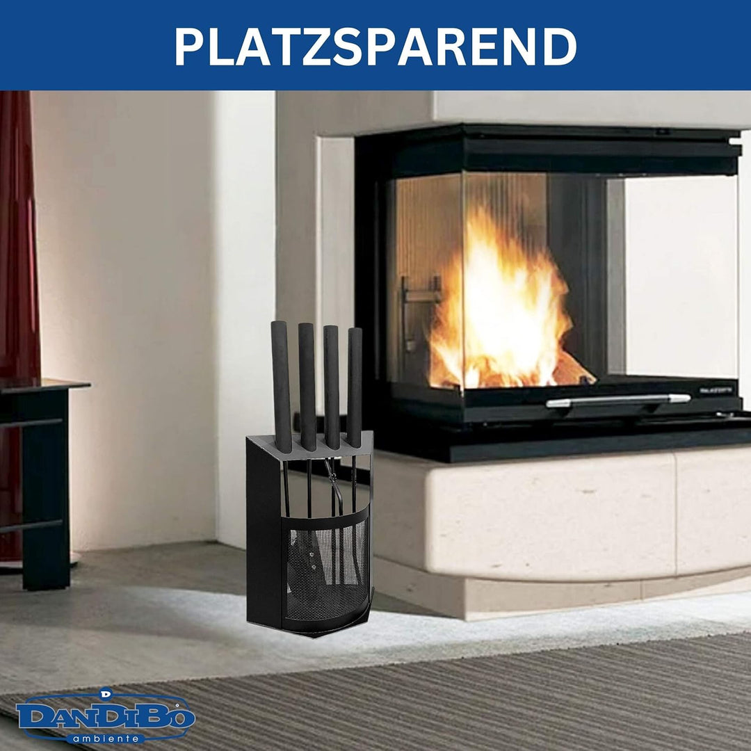 DanDiBo Kaminbesteck Schwarz Modern 5 Teilig Set 96616 Kaminset Kamingarnitur Ofenbesteck