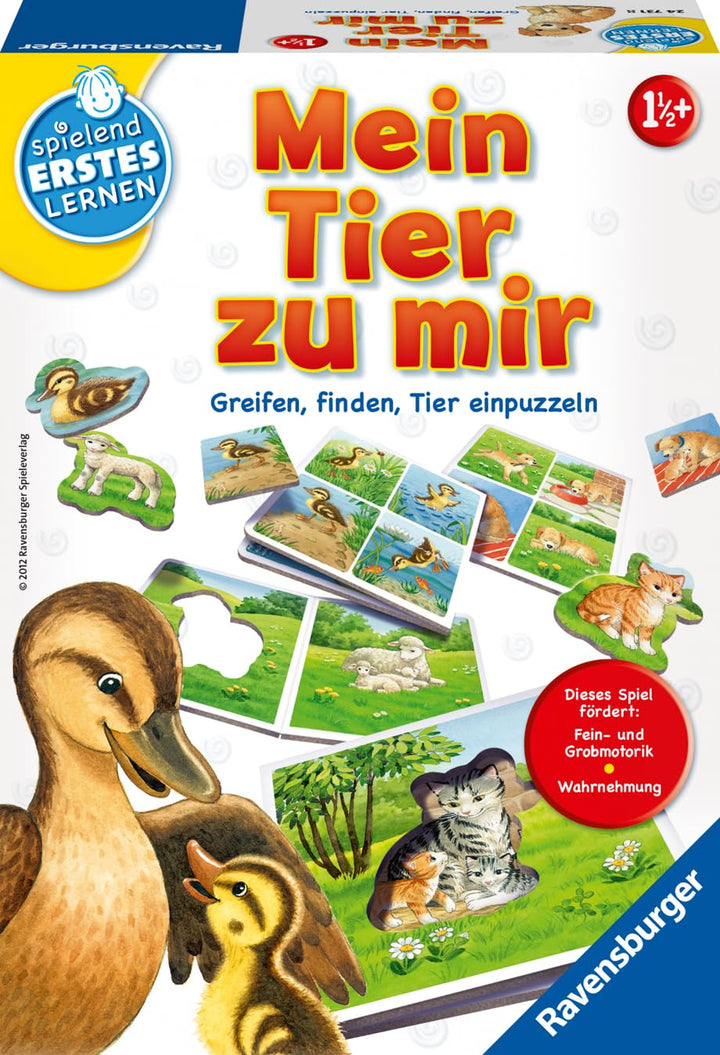 Ravensburger 24731 - Mein Tier zu Mir - Puzzelspiel für die Kleinen - Spiel für Kinder ab 1 und 1/2