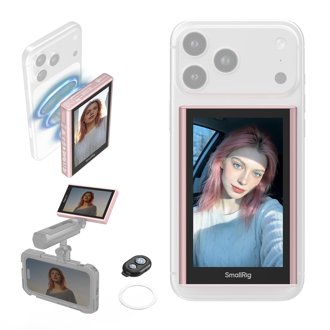 SMALLRIG Rosa Wireless Selfie Monitor Screen,Selfie Monitorbildschirm mit drahtloser Steuerung,1080P