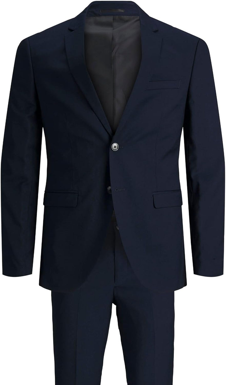 JACK & JONES Male Einreihiger Blazer und Hose Plus Size Slim Fit Anzug 64 Dark Navy, 64 Dark Navy