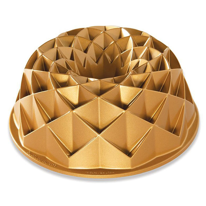 Nordic Ware Backform - Gugelhupf - Napfkuchen " Jubilee " in Gold mit filigranem Design für echte Ba