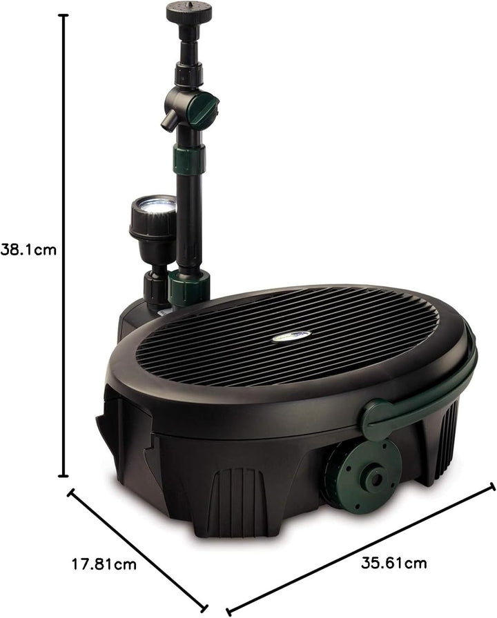 Aquagarden Inpond 3000, Teich- und Wasserpumpe, Filter, UV-Klärer, LED-Strahler und Springbrunnen, K