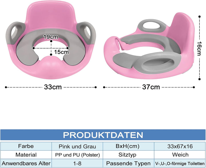 Toilettensitz Kinder, WC Sitz Kinder Kloaufsatz Toilettentrainer für Kinder 1-8 Jahren, Baby Toilett