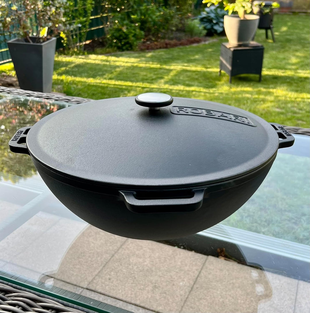 ROBARI Feuerofen + Gusseisen Kasan 12 L mit Deckel Utschak Set Kazan