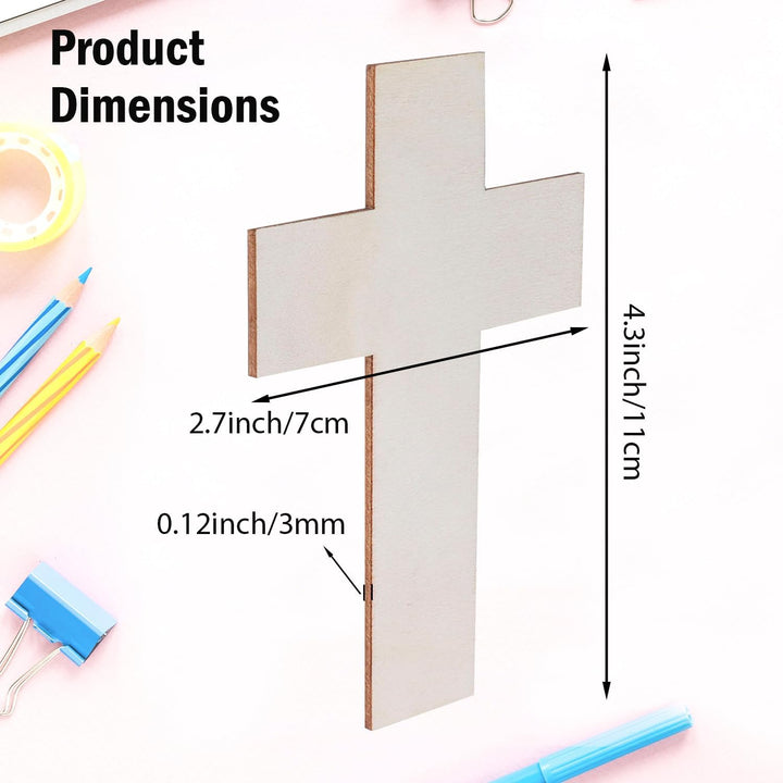 36 Stück Holzscheiben Deko Kreuz Form Holzplatte Basteln 11 x 7 cm 3mm Dick DIY Handwerk Holz Scheib