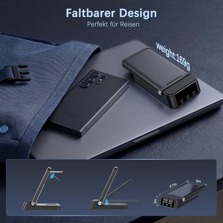 Induktive Ladestation für Samsung,4-in-1 Wireless Charger für Galaxy | S26/S25 Ultra/S24 Ultra/Z Fli