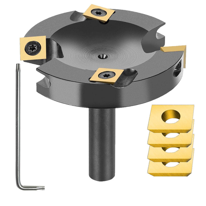 SpeTool Planfräser 12mm Schaft 75mm Schnittdurchmesser mit ATS Beschichtung mit 4 austauschbaren Har