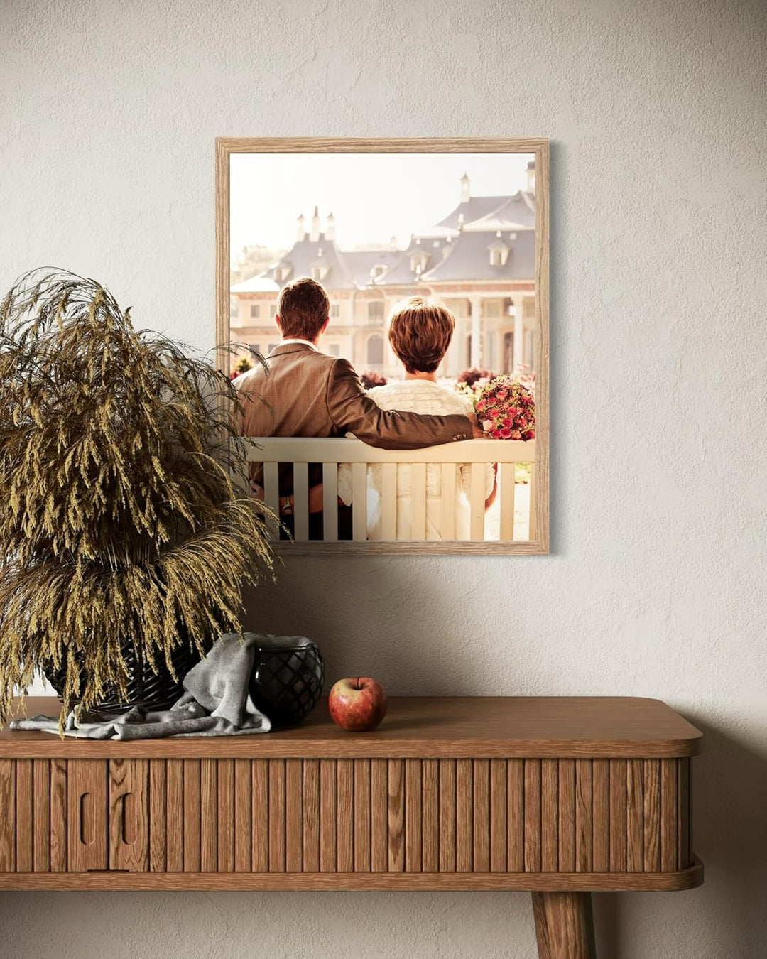 CABBEL Doppelpack (2er Set) Bilderrahmen 40x50 cm, Eiche, stabiles MDF-Holz Rahmen, bruchsicherem Pl
