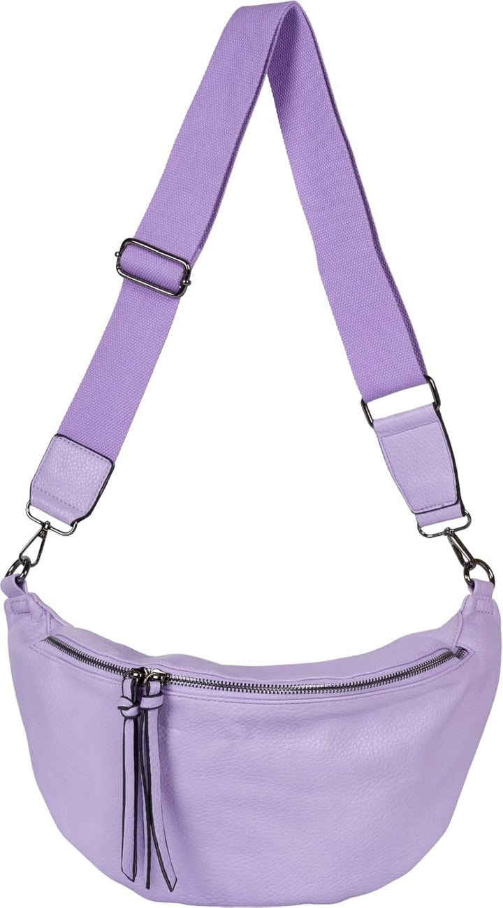 styleBREAKER Damen Halbmond Crossbody Schultertasche, abnehmbarer verstellbarer Schultergurt, Einfar