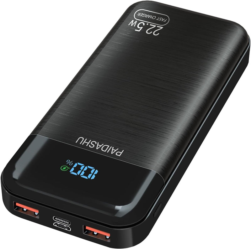 Solar Powerbank Wasserdichtes Solar Ladegerät USB C Externer Akku Solarladegeräte mit Outputs, Power