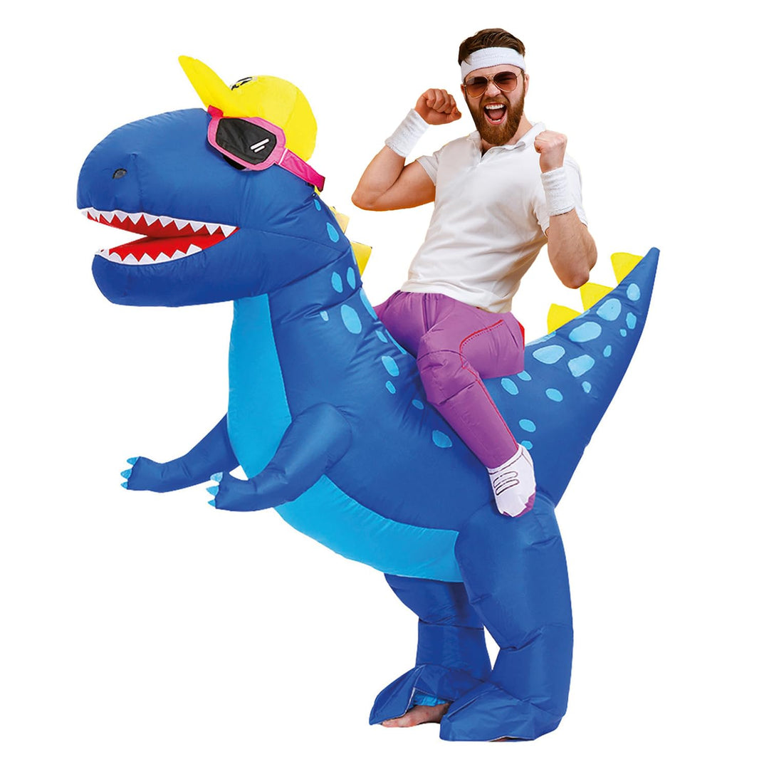 Aufblasbares Kostüm Dinosaurier Blau | Ungewöhnliches Kostüm in Erwachsenengrösse | Aus sehr strapaz