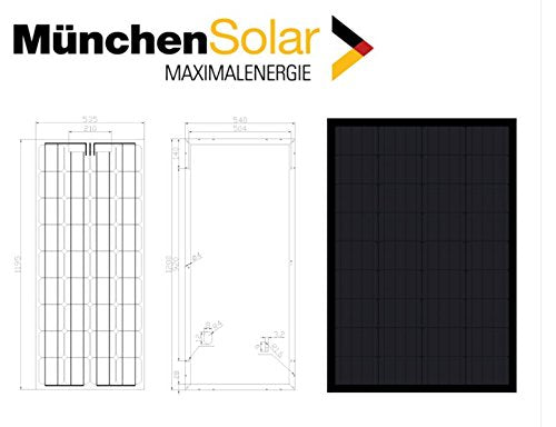 1 Stück 100W Full Black/Schwarzes Monokristallines Solarpanel 12V Solarmodul Solarzelle 100Watt für