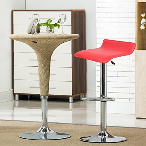 Baiyun Barhocker 2er Set, Modernes PU -Leder Barhocker Höhenverstellbar, Metall Bar Hocker Basis mit