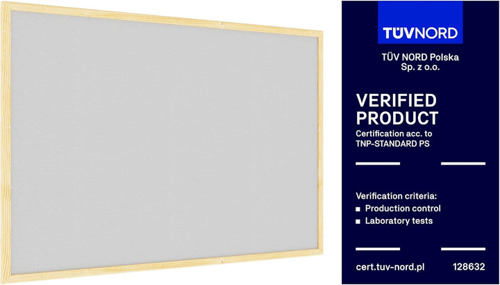 ALLboards helles Grau Pinnwand mit Holz Rahmen 90x60cm Korktafel Korkwand Pinnwand Kork Grau Oberflä