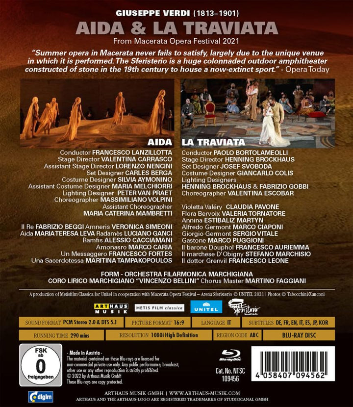 Giuseppe Verdi at Macerata Opera Festival, Blu-ray