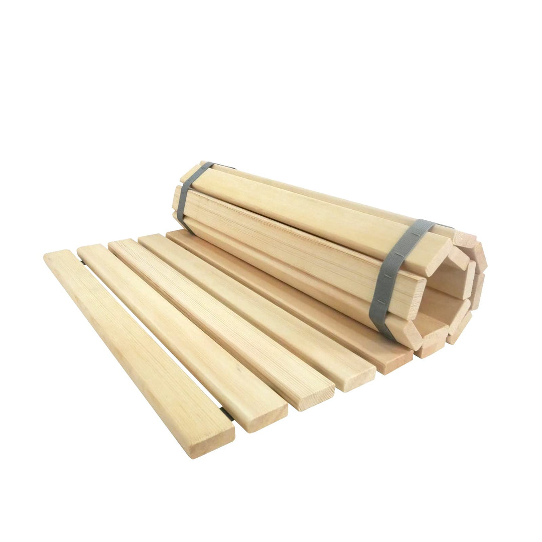 SudoreWell® Sauna Rollrost Holzmatte Bodenrost Pinie 100 x 60 x 1,5cm (AP-06 GW) Sauna Rollrost Holz
