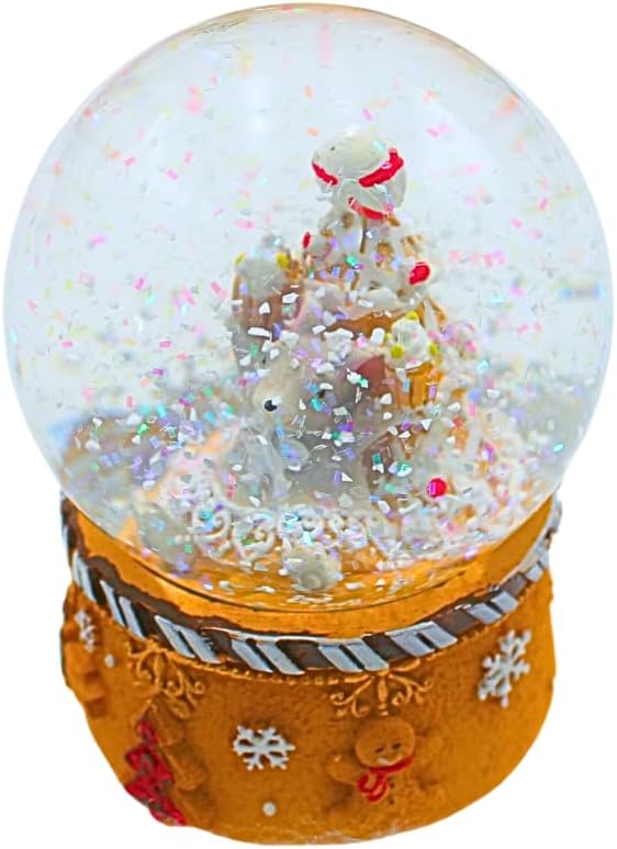 Schüttelkugel, Glaskugel Weihnachten, Weihnachtkugel, Schneekugel als Maus mit leckernen Törtchen un