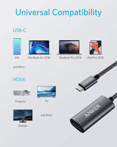 Anker PowerExpand+ USB-C auf HDMI Adapter aus Aluminium, kompakter, 4K 60Hz, für MacBook Pro, MacBoo