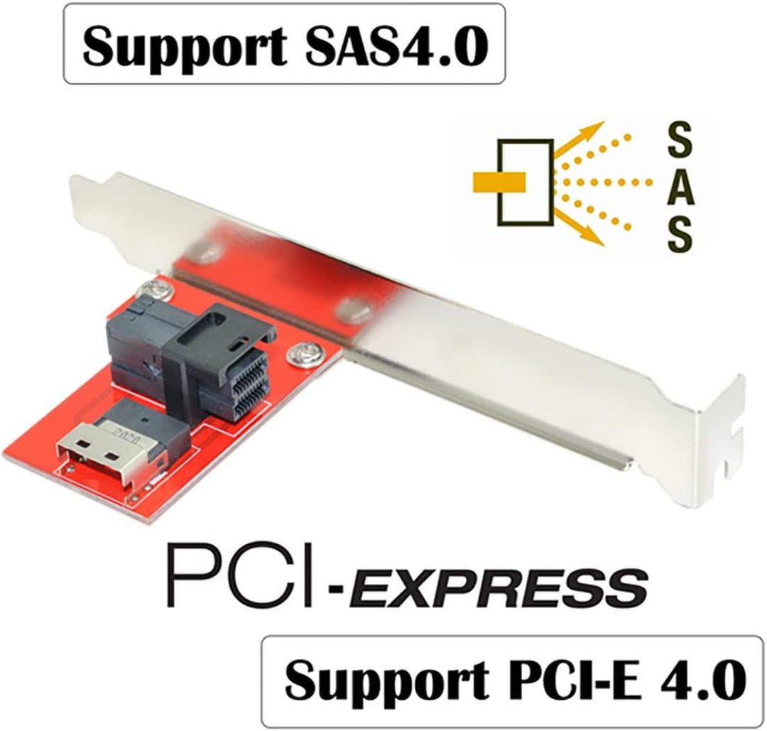 Cablecc PCI-Express 4.0 Slimline SAS SFF-8654 auf HD SFF-8643 PCBA Buchse Adapter mit Halterung SFF-