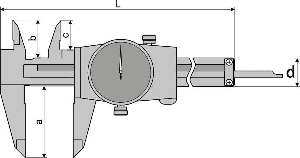 CNC QUALITÄT Uhren-Messschieber 200 mm - Ablesung: 0,01 mm
