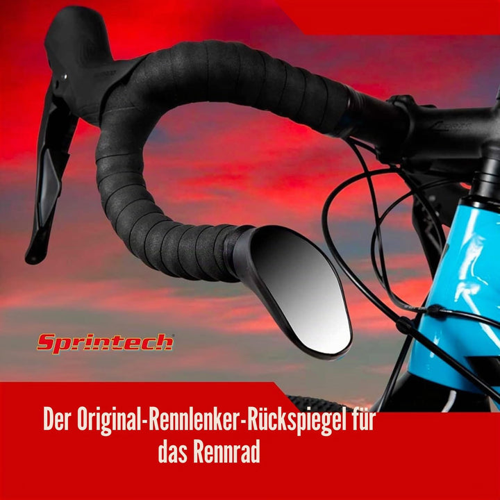 Rennrad Rückspiegel - Leichtgewicht, Einstellbarer, &amp; Vibrationsfrei Konvexspiegel mit 9-Facher Verc